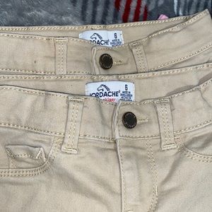 2pair size 6(little girl) Jordache super skinny pants Khaki